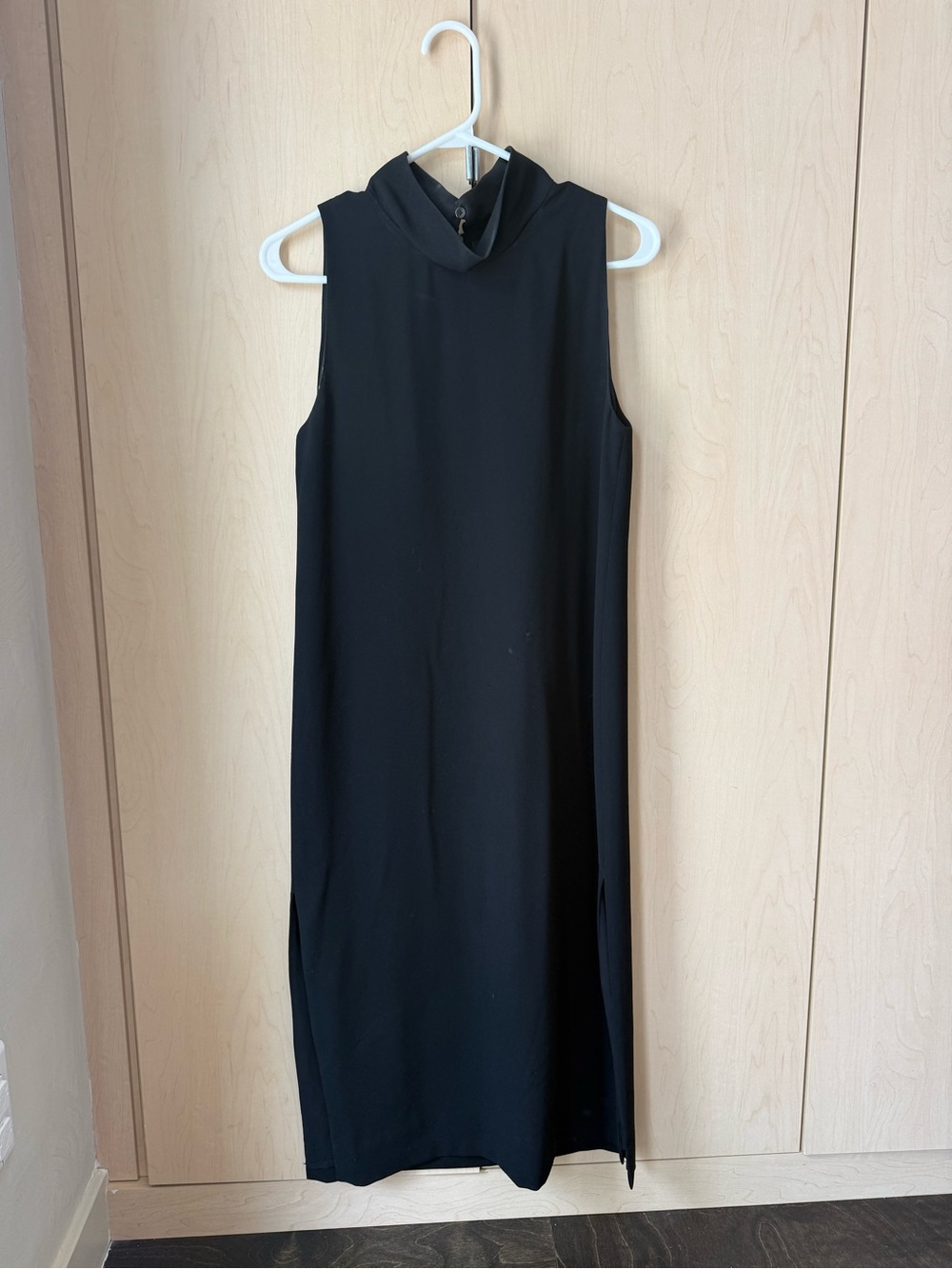 Aritzia babaton Sleeveless Black Mock-Neck Midi Dress